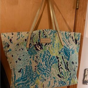Lilly Pulitzer Vibrant Blue and Green Tote